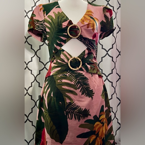 Gorgeous FARM Rio Mini Dress- Pink Cocoa Forest-        Sz. S- NWT - Picture 4 of 16